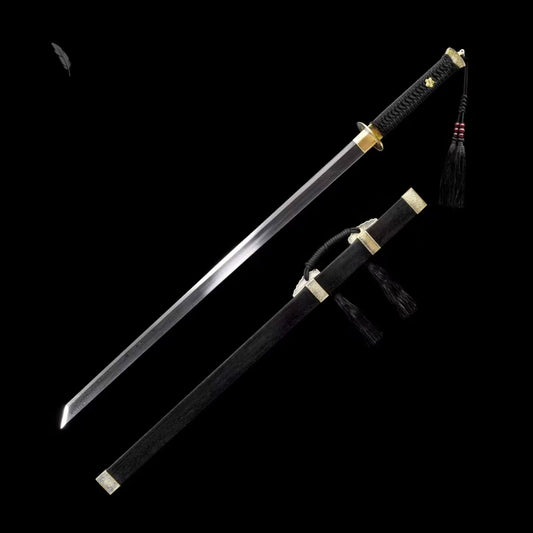 Tang Dao [Black] Patterned Steel Forging Process铜装唐刀【黑色款】