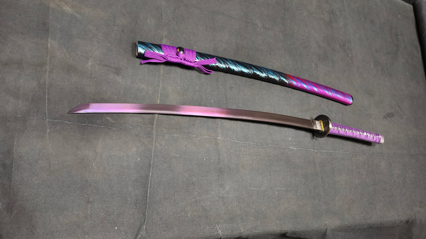 Purple light（Medium carbon steel quenched purple）katana