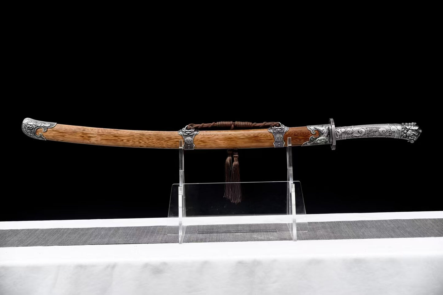 Patterned steel forging process mahogany sheath lion king knife waist knife integrated handle