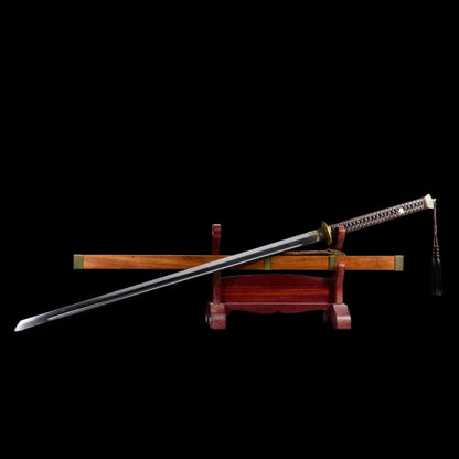 Yanyue Ming Dynasty Official Saber Replica, Full Tang High‑Manganese Steel Sharp Blade, Single Fuller Groove, Dragon‑Phoenix Sandalwood Scabbard & Cord‑Wrapped Handle, Historical Decorative Replica