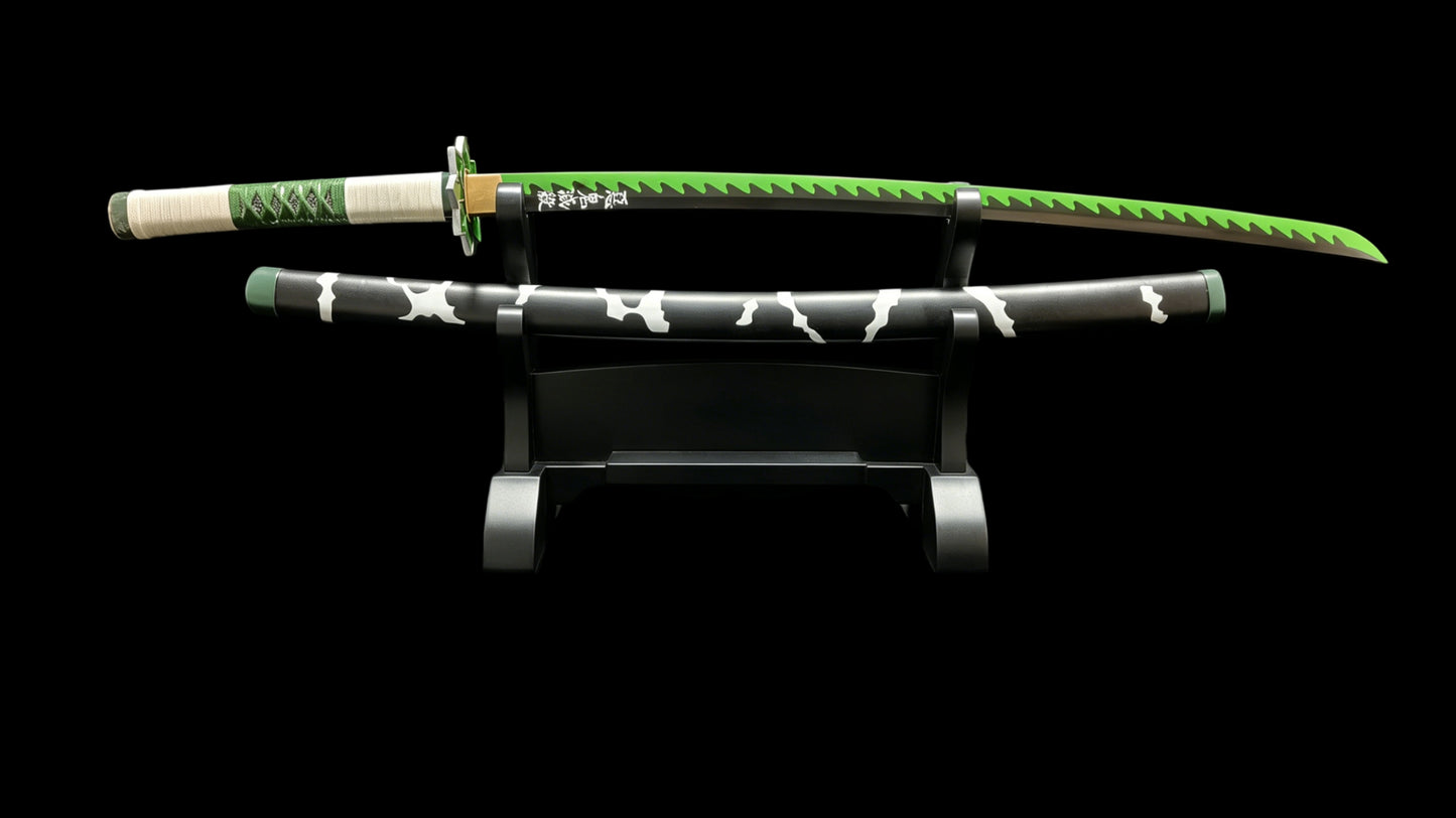 Demon Slayer Sanemi Shinazugawa Nichirin Sword, Full Tang Forged 5160 Spring Steel, Sharp Blade