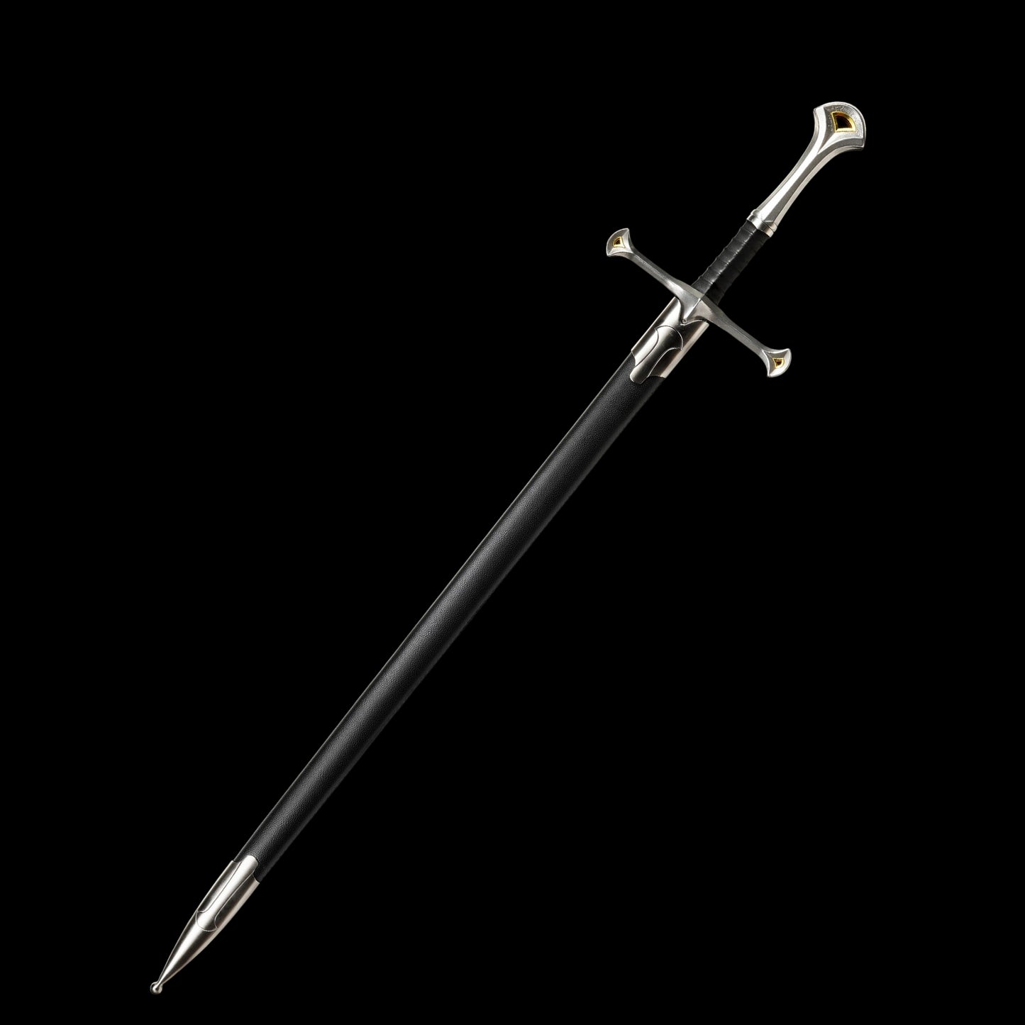 One-piece keel 60Si2Mn steel forged sharp sword replica of Aragorn's Narsil from Lord of the Rings.