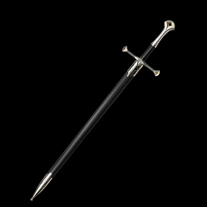 One-piece keel 60Si2Mn steel forged sharp sword replica of Aragorn's Narsil from Lord of the Rings.