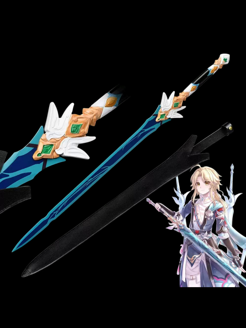 Honkai Star Rail Yanqing Flying Sword Stainless Steel Cosplay Weapon, Unsharpened Replica Prop for Collection & Cosplay