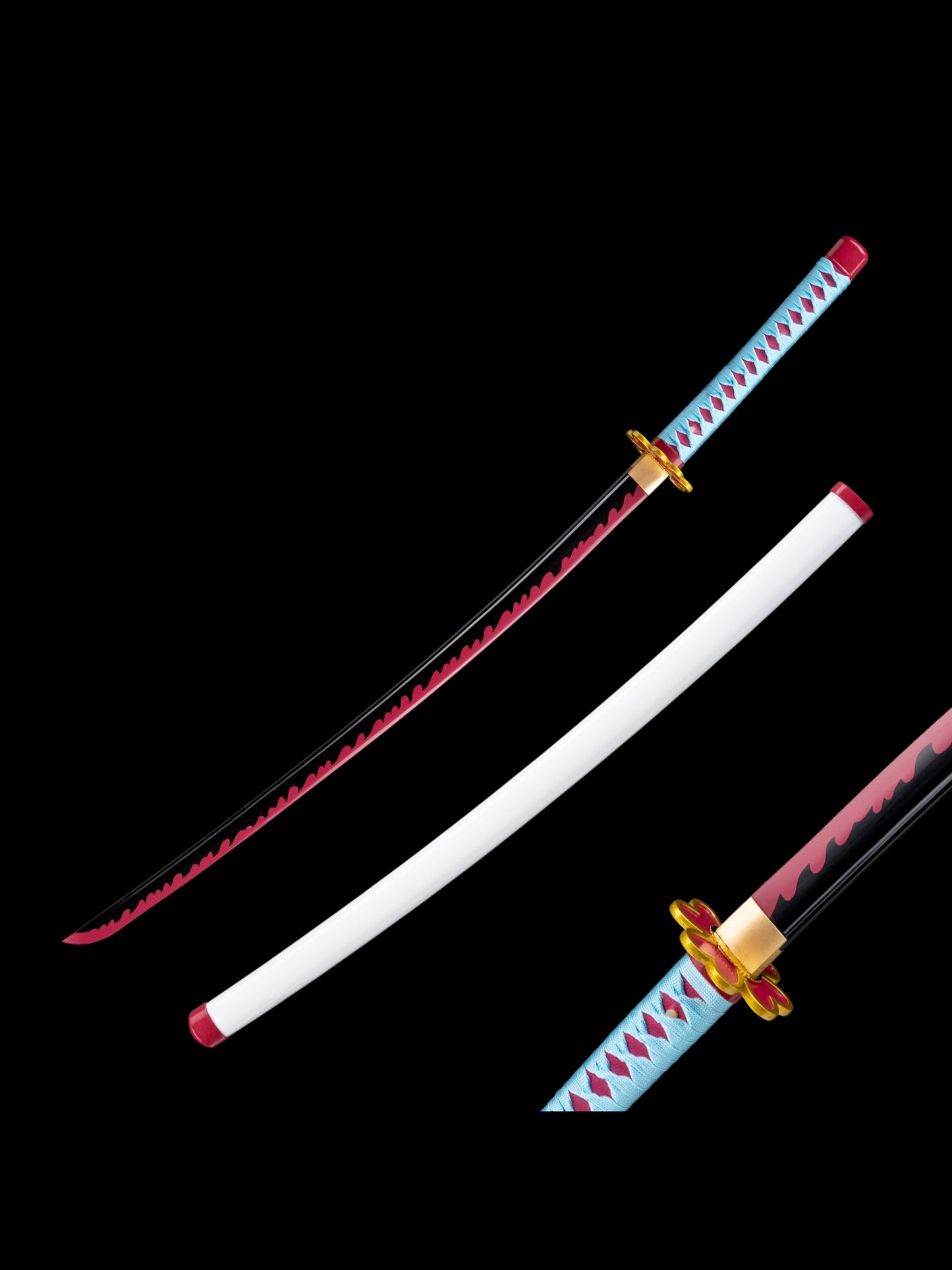 Demon Slayer Mitsuri Kanroji Nichirin Sword, Full Tang Forged 1095 High Carbon Steel, Sharp Blade