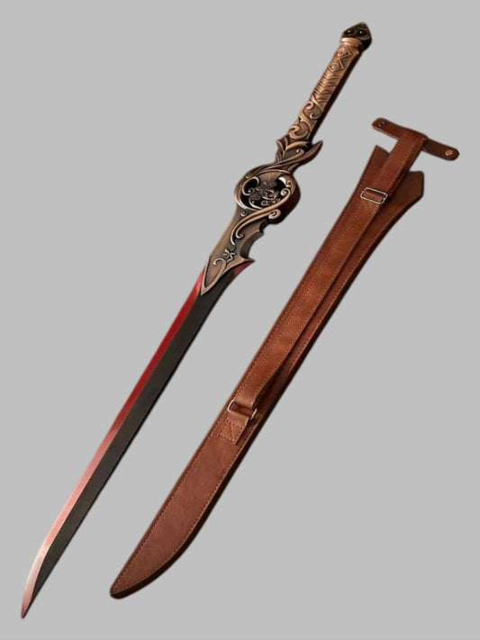 Red-bladed Demon Blade (high manganese steel), blunt blade, unsharpened.