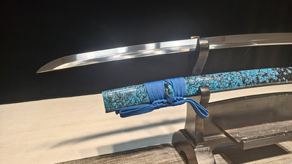 Blue Demonic Fire(spring steel forged) very sharp,katana