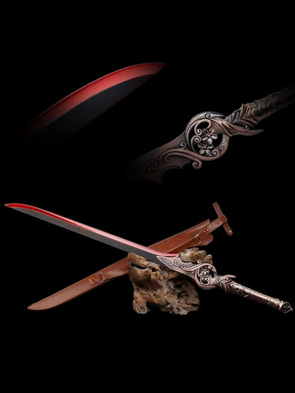 Red-bladed Demon Blade (high manganese steel), blunt blade, unsharpened.