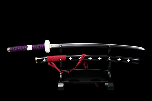 Kikoku Katana, One Piece Trafalgar Law Sword, Full Tang 1095 High Carbon Steel Forged Sharp Blade