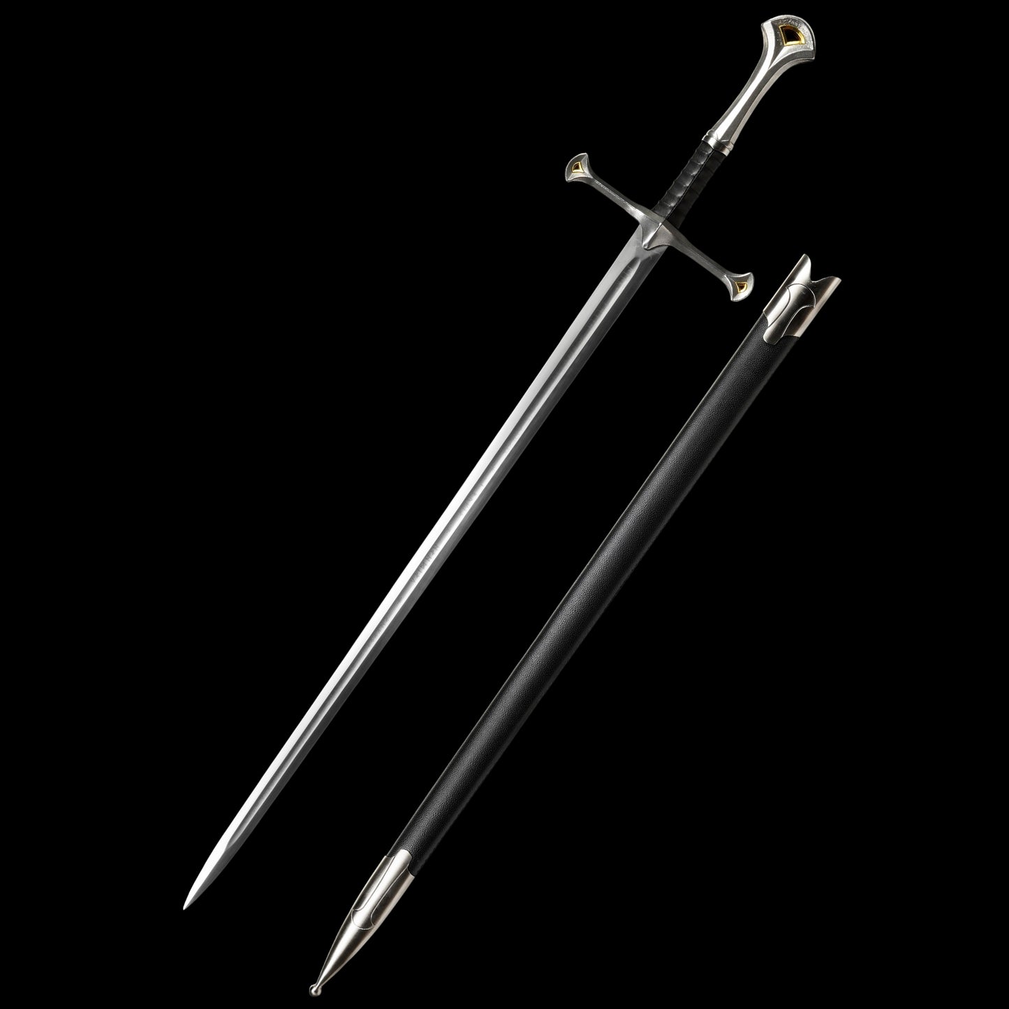 One-piece keel 60Si2Mn steel forged sharp sword replica of Aragorn's Narsil from Lord of the Rings.