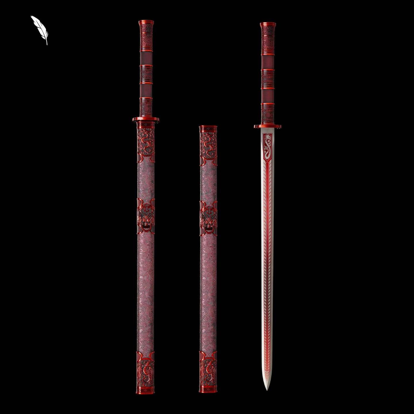 Luochen Sword (Forged from High-Manganese Steel)落尘剑