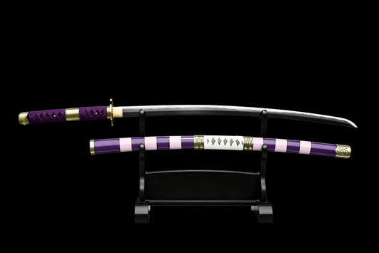Nidai Kitetsu Katana, One Piece Roronoa Zoro Sword, Full Tang 1095 High Carbon Steel Forged Sharp Blade