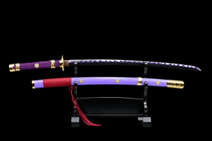 Enma Katana, Roronoa Zoro One Piece Sword, Full Tang 1095 High Carbon Steel Forged Sharp Blade