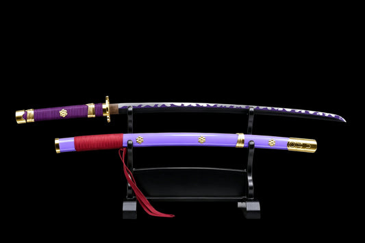 Enma Katana, Roronoa Zoro One Piece Sword, Full Tang 1095 High Carbon Steel Forged Sharp Blade