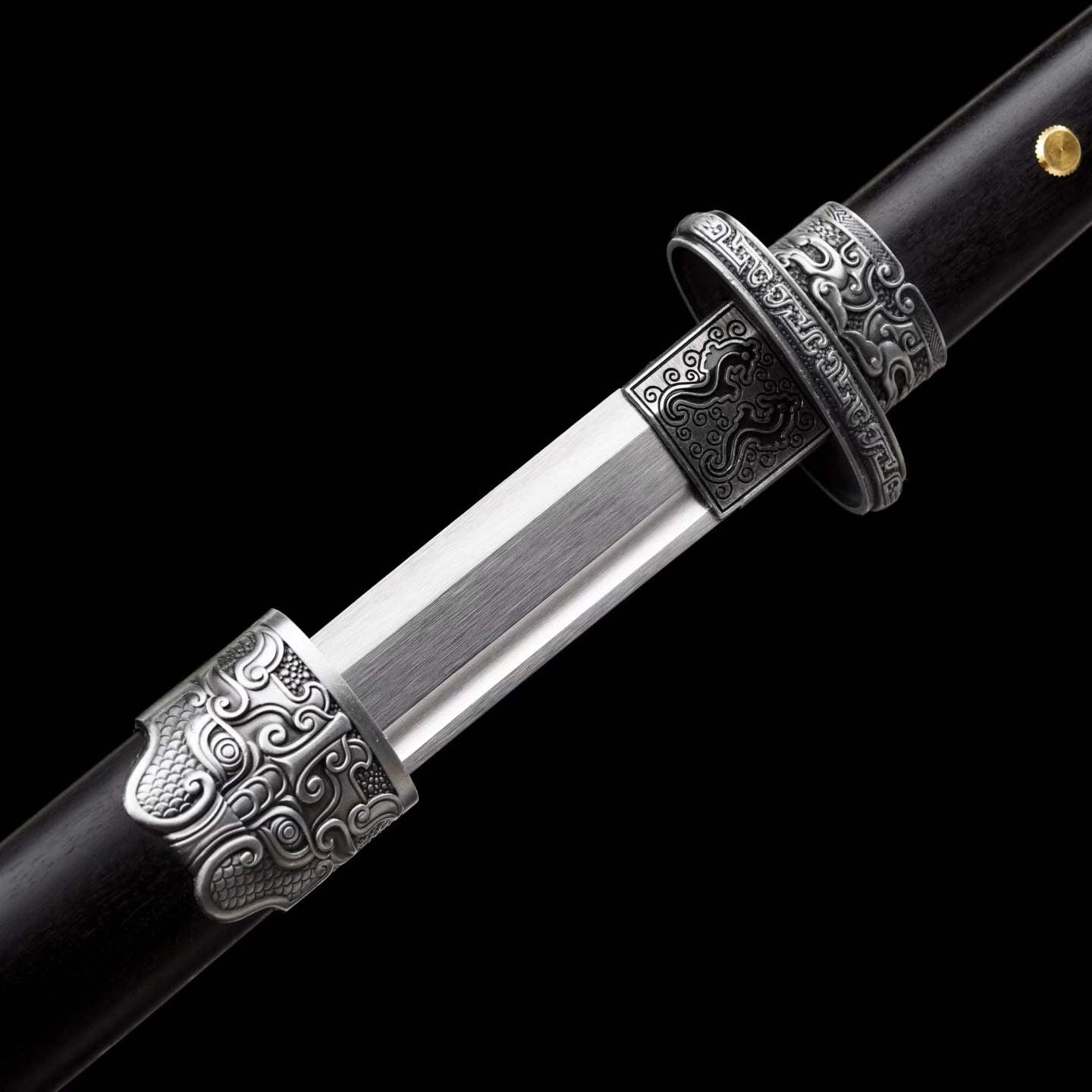Cold‑Shadow Tang Sword, Full Tang High‑Manganese Steel Forged Sharp Blade, Premium Dragon‑Phoenix Hardwood Handle And Scabbard, Collectible Display Sword