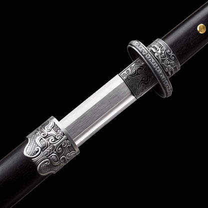 Cold‑Shadow Tang Sword, Full Tang High‑Manganese Steel Forged Sharp Blade, Premium Dragon‑Phoenix Hardwood Handle And Scabbard, Collectible Display Sword