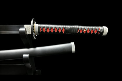 Demon Slayer Tanjiro Kamado Nichirin Sword, Full Tang Forged 5160 Spring Steel, Sharp Blade