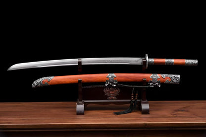 Waist knife mahogany round handle broadsword江南雁翎刀