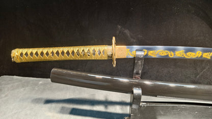 Skeleton King (spring steel) forged katana engraving process