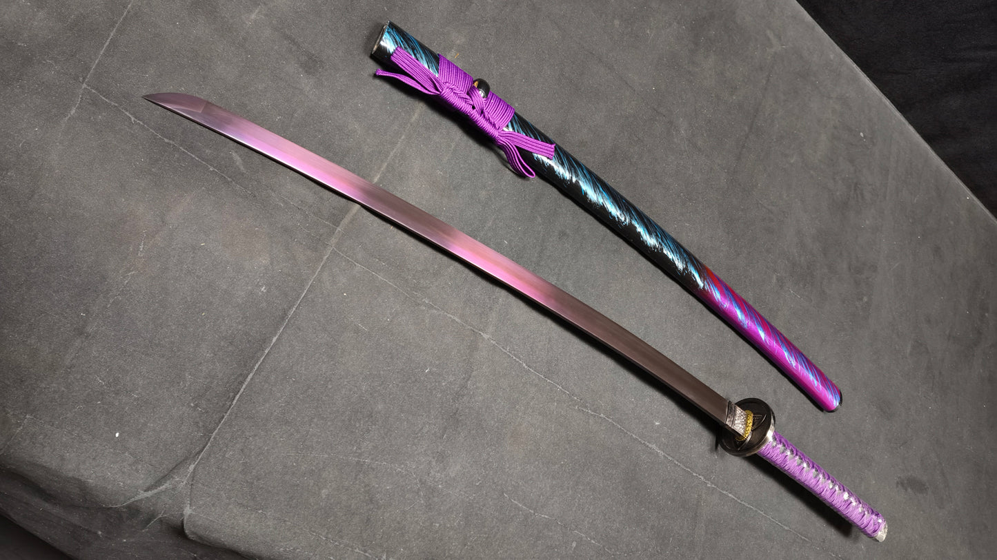 Purple light（Medium carbon steel quenched purple）katana