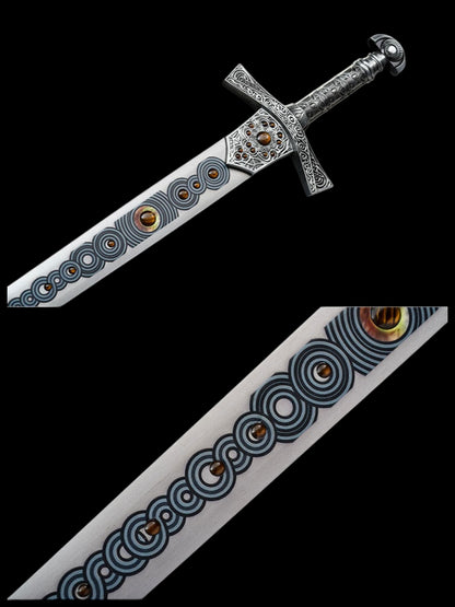 Elden Ring Miquellan Knight Sword & Greatsword Stainless Steel Replica, Unsharpened Cosplay Weapon for Collection & Display