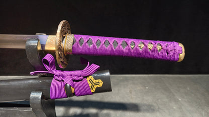 Purple flame t10 forged short knife is very sharp,katana ,short knife