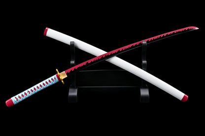 Demon Slayer Mitsuri Kanroji Nichirin Sword, Full Tang Forged 1095 High Carbon Steel, Sharp Blade