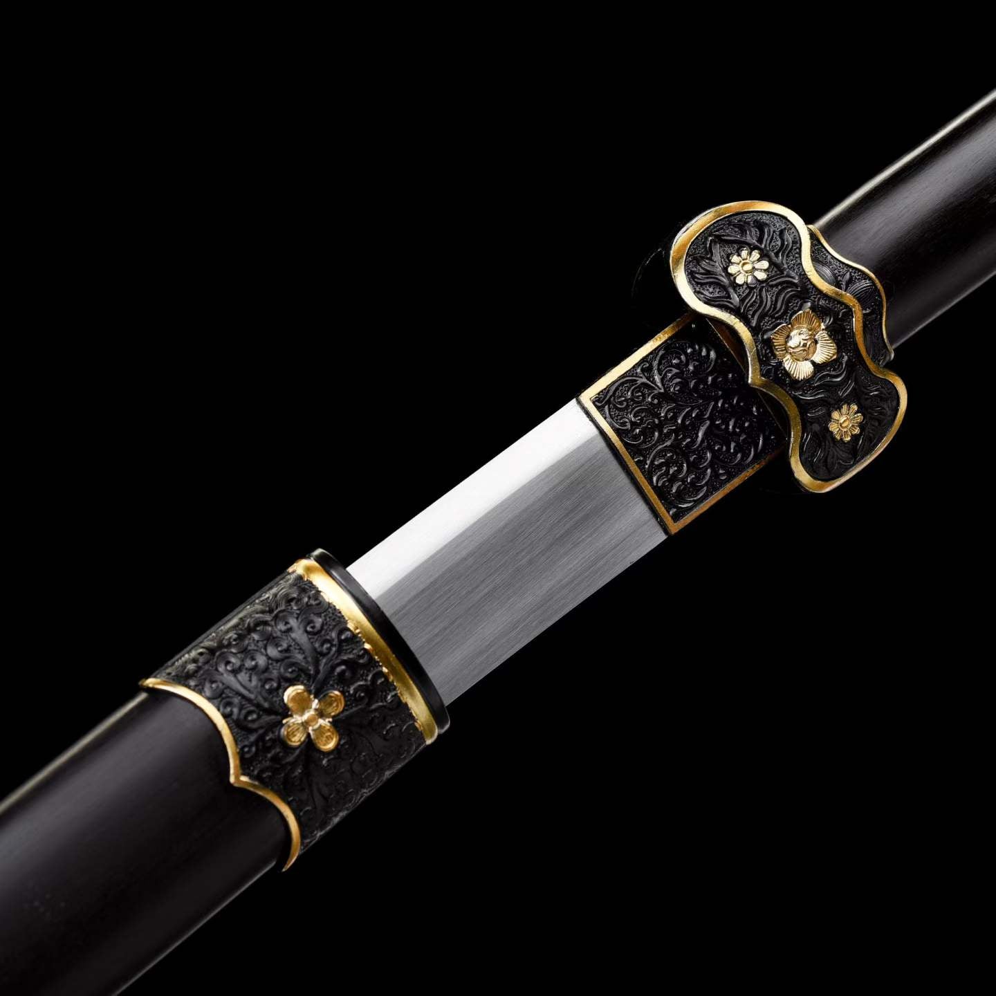 Luoying Ding Baiying Yanling Dao, Full Tang Sharp Blade, High‑Manganese Steel, Premium Dragon‑Phoenix Hardwood Handle & Scabbard, Movie Replica Wuxia Collectible Sword