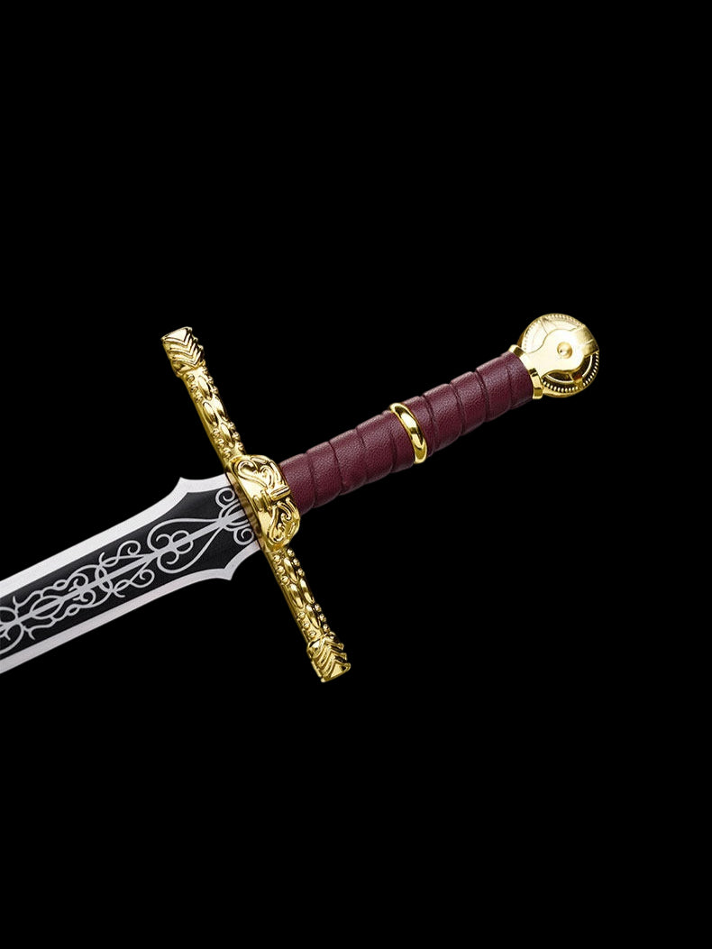 Elden Ring Royal Straight Sword Stainless Steel Replica, Unsharpened Cosplay Weapon for Display Decoration & Collection
