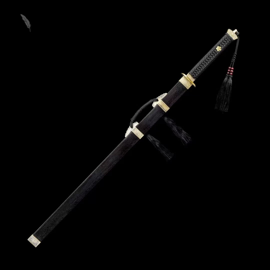 Tang Dao [Black] Patterned Steel Forging Process铜装唐刀【黑色款】