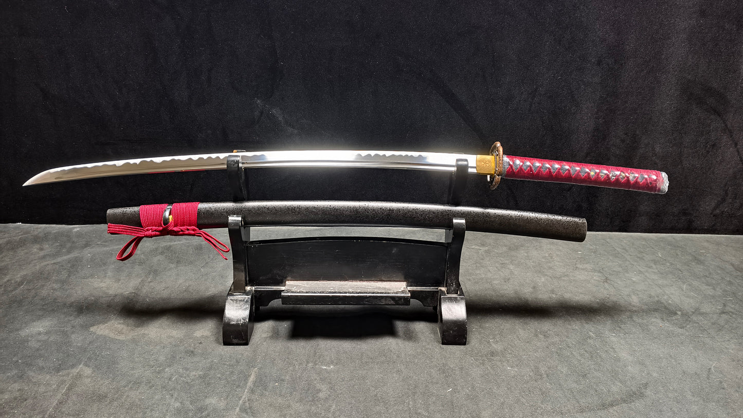 Red Samurai Forged (spring steel) katana very sharp，katana