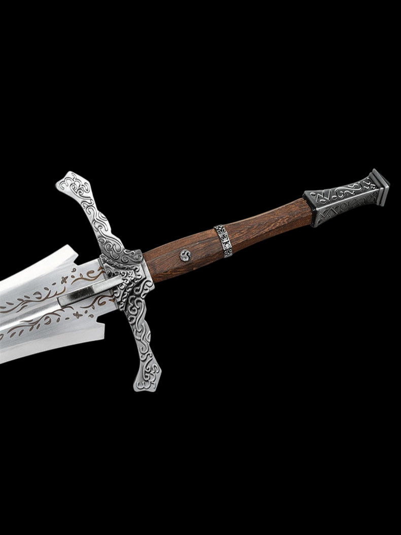Elden Ring Knight Greatsword & Straight Sword Stainless Steel Replica, Unsharpened Cosplay Weapon for Display & Collection