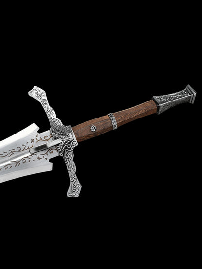 Elden Ring Knight Greatsword & Straight Sword Stainless Steel Replica, Unsharpened Cosplay Weapon for Display & Collection