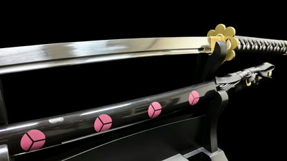 One Piece Zoro Shusui Sword, Full Tang Forged 60Si2CrA Spring Steel, Sharp Blade