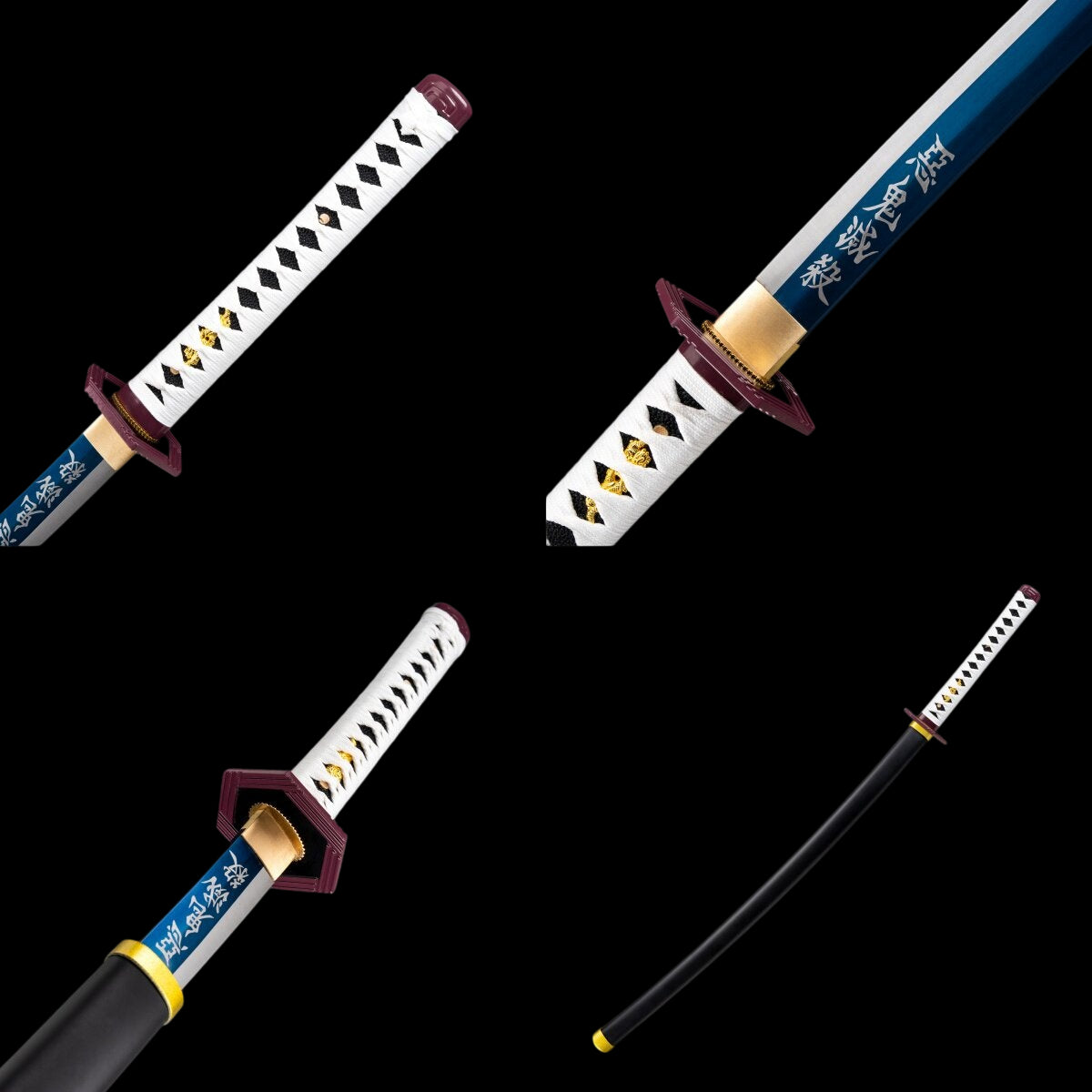 Demon Slayer Giyuu Tomioka Nichirin Sword, Full Tang Forged 1095 High Carbon Steel, Sharp Blade