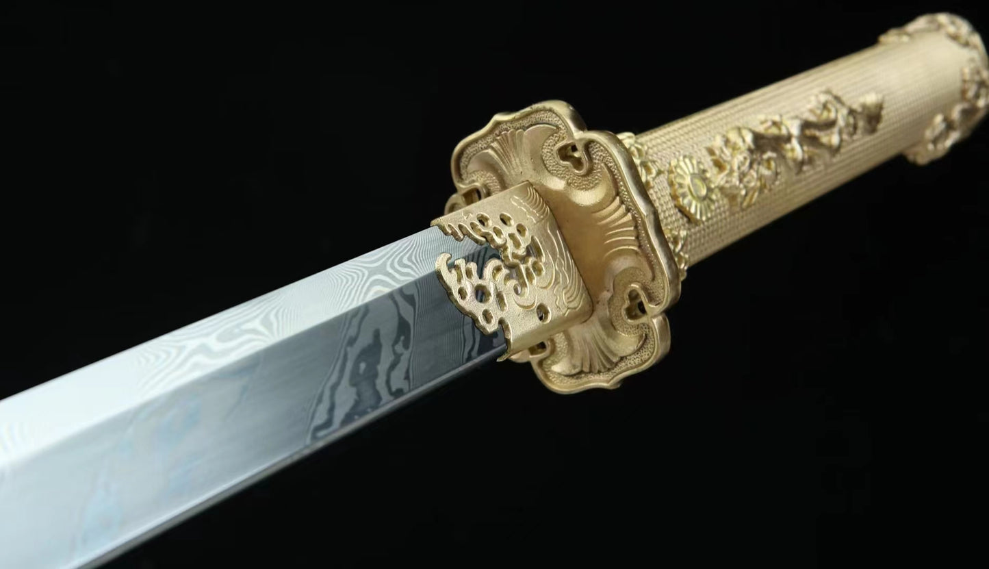 water dragon（Patterned Steel Forged-Ebony Scabbard）