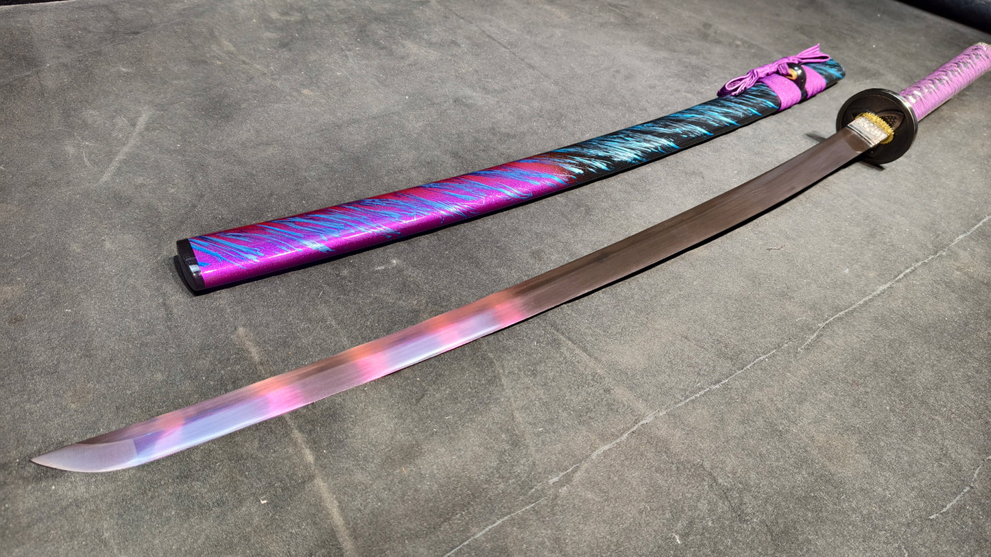 Purple light（Medium carbon steel quenched purple）katana