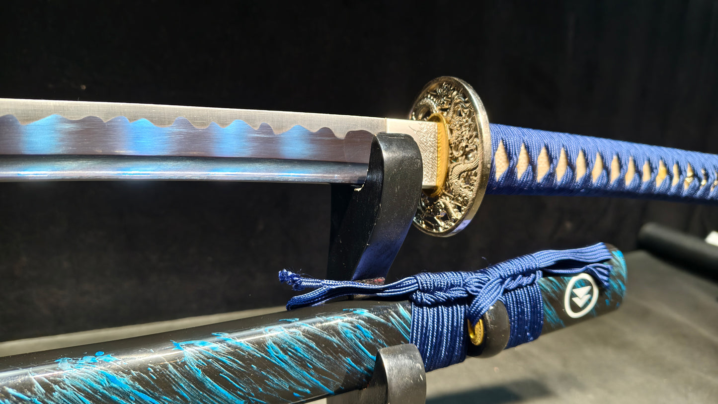 blue soul（Medium carbon steel forging process, quenching blue）katana