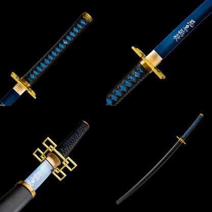 Demon Slayer Muichiro Tokito Nichirin Sword, Full Tang Forged 1095 High Carbon Steel, Sharp Blade