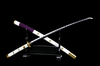 Nidai Kitetsu Katana, One Piece Roronoa Zoro Sword, Full Tang 1095 High Carbon Steel Forged Sharp Blade