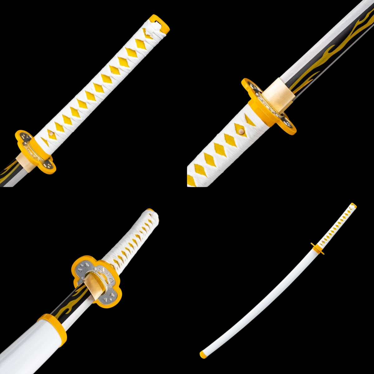 Demon Slayer Zenitsu Agatsuma Nichirin Sword, Full Tang Forged 1095 High Carbon Steel, Sharp Blade