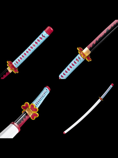 Demon Slayer Mitsuri Kanroji Nichirin Sword, Full Tang Forged 1095 High Carbon Steel, Sharp Blade
