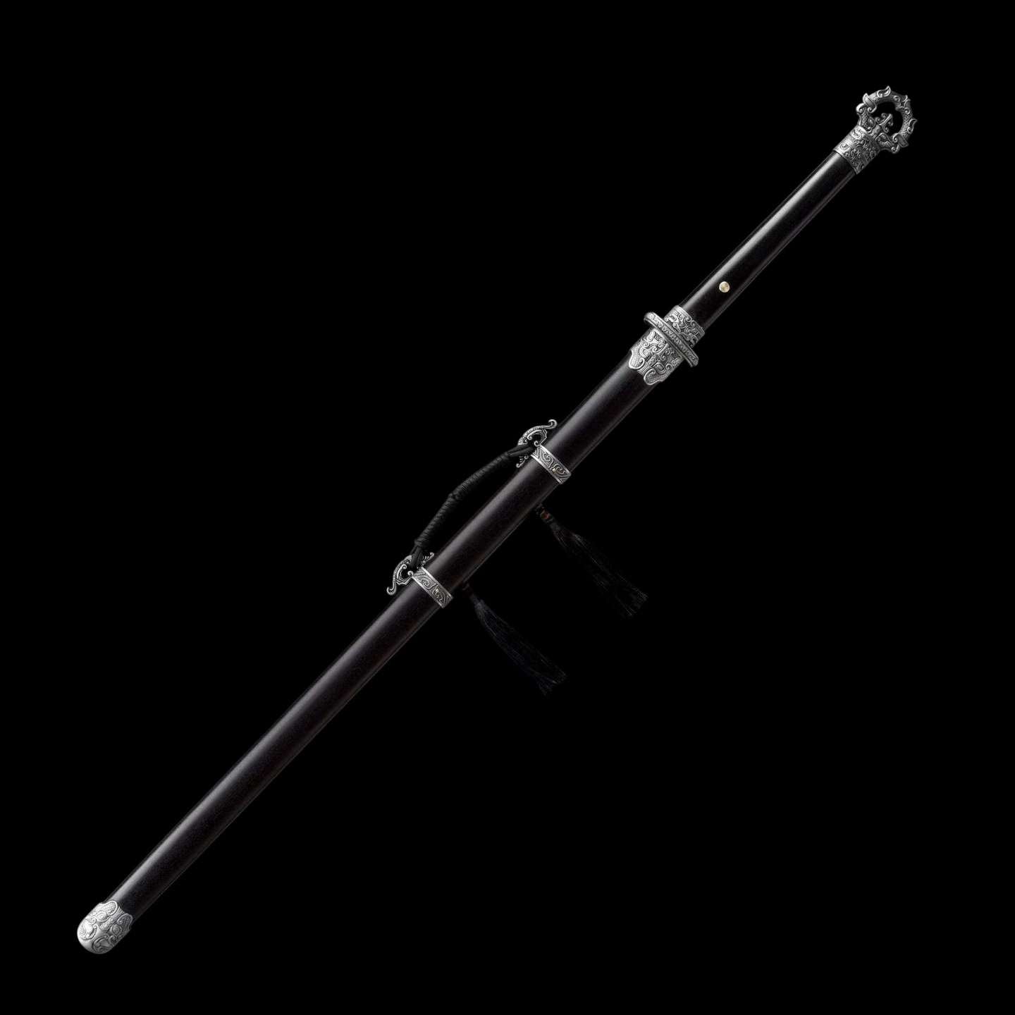 Cold‑Shadow Tang Sword, Full Tang High‑Manganese Steel Forged Sharp Blade, Premium Dragon‑Phoenix Hardwood Handle And Scabbard, Collectible Display Sword