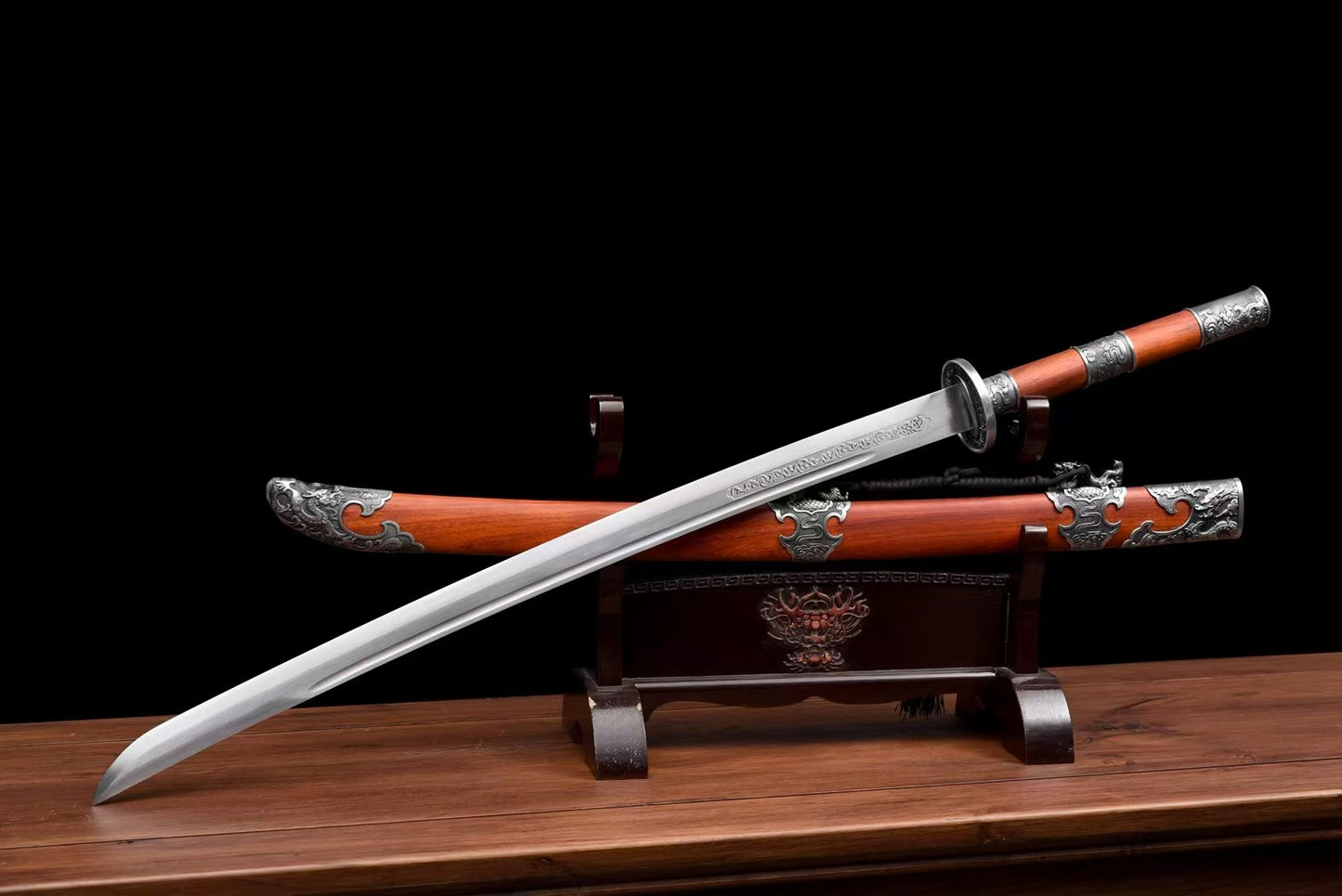 Waist knife mahogany round handle broadsword江南雁翎刀