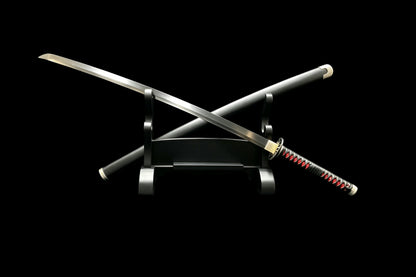 Demon Slayer Tanjiro Kamado Nichirin Sword, Full Tang Forged 5160 Spring Steel, Sharp Blade