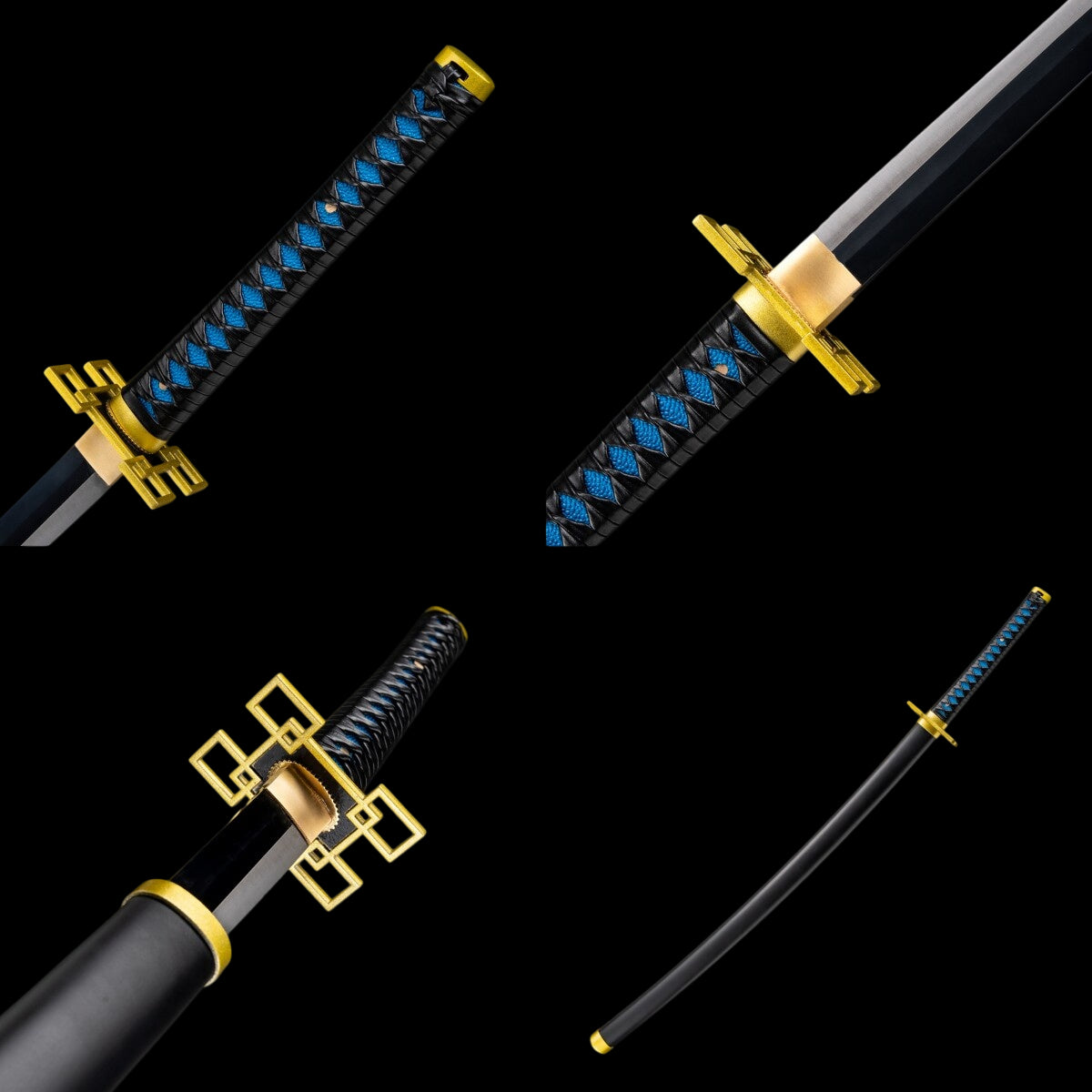 Demon Slayer Muichiro Tokito Nichirin Sword, Full Tang Forged 1095 High Carbon Steel, Black Blade Version, Sharp Blade