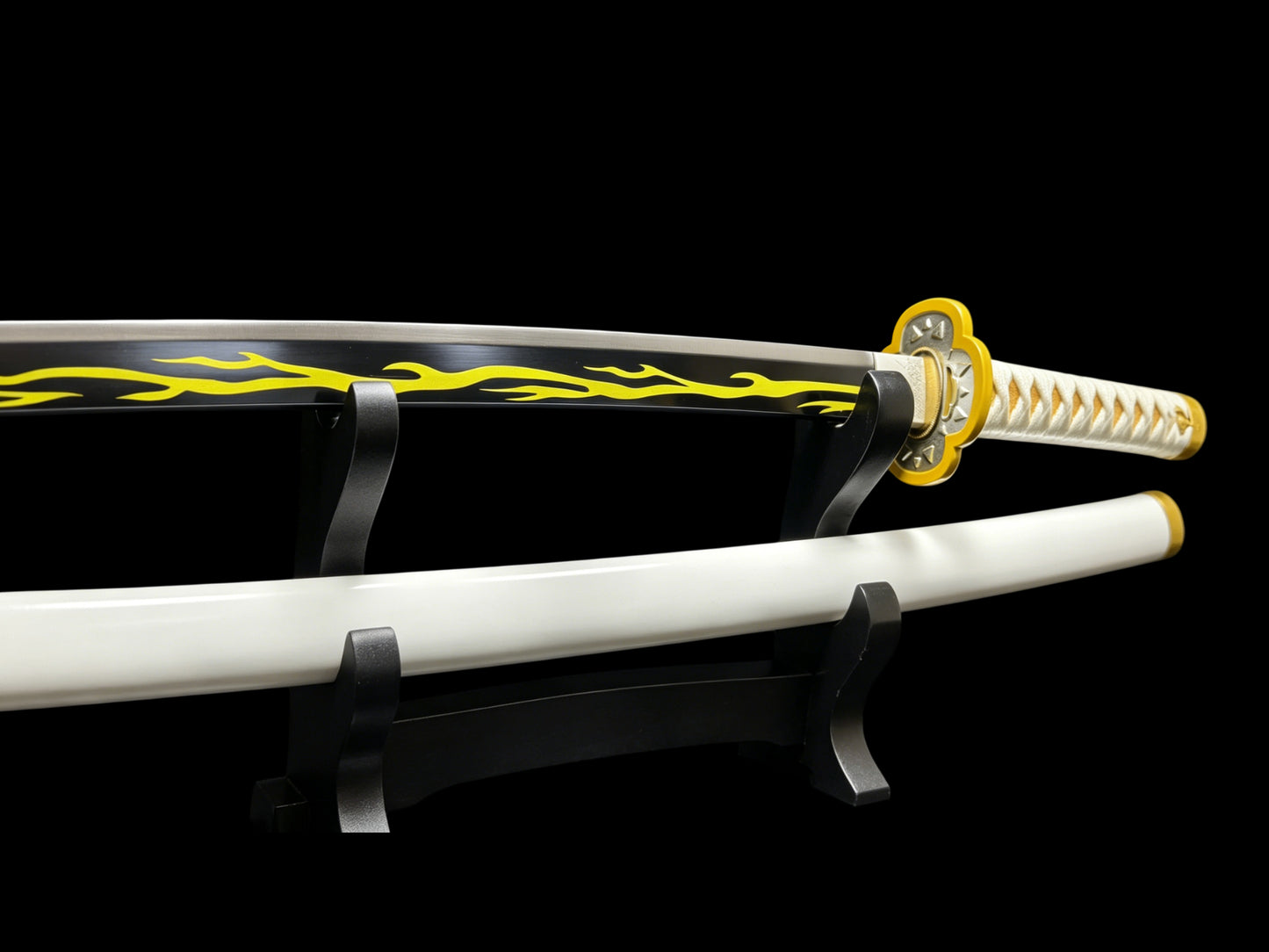 Demon Slayer Zenitsu Agatsuma Nichirin Sword, Full Tang Forged 5160 Spring Steel, Sharp Blade