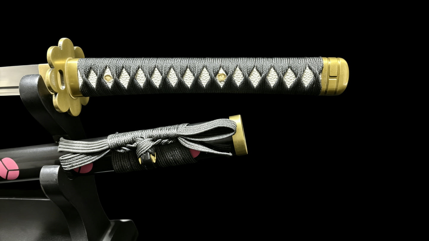 One Piece Zoro Shusui Sword, Full Tang Forged 60Si2CrA Spring Steel, Sharp Blade
