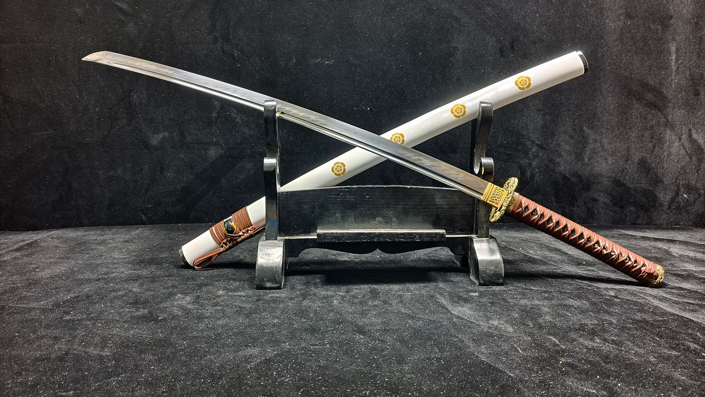 (T10 forging process, burnt edge, serrated pattern) katana