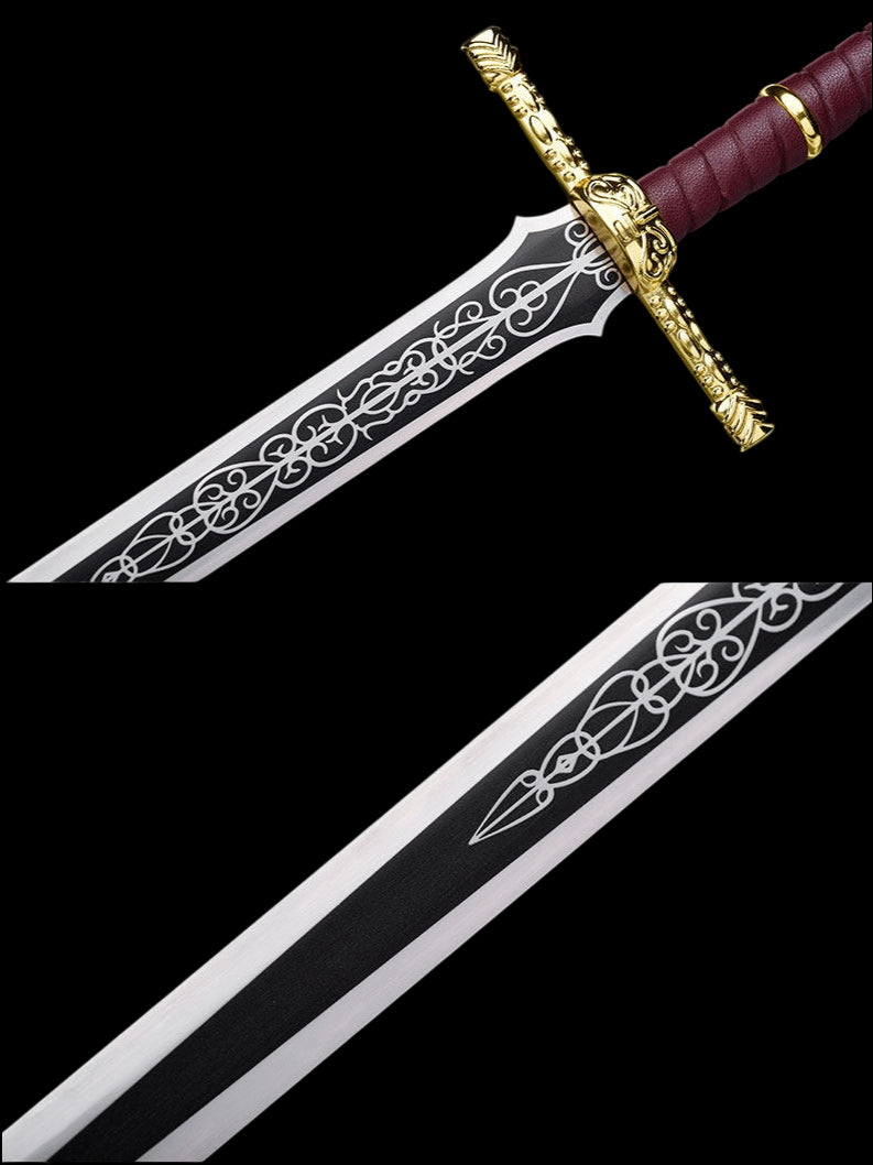 Elden Ring Royal Straight Sword Stainless Steel Replica, Unsharpened Cosplay Weapon for Display Decoration & Collection